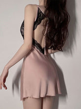 Women's Summer Dress Slip Dress Mini Dress Sexy Cozy Lace Backless Color Block Strap Party